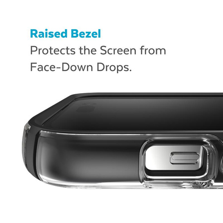 Speck Presidio Perfect-Clear with Impact Geometry + MagSafe - iPhone 14 Pro Max Case with MICROBAN Coating (Clear / Black)