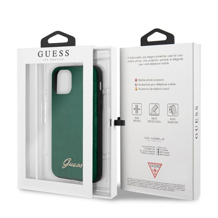 Guess Croco Case - Etui iPhone 11 Pro (Dark Green)