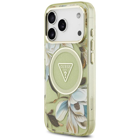 ETUI DO IPHONE 17 PRO do MAGSAFE GUESS ZIELONE ORYGINALNE ELEGANCKIE KWIATY