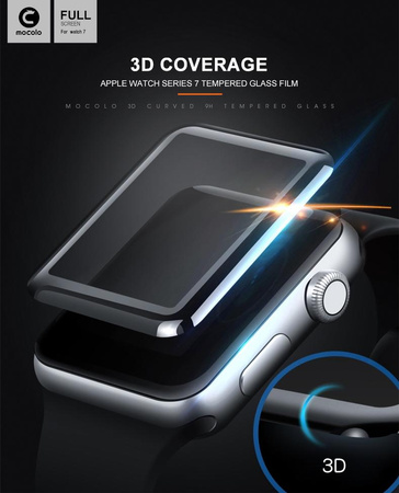 Mocolo 3D Glass Full Glue - Verre de protection de l'écran de l'Apple Watch 7/8 41 mm
