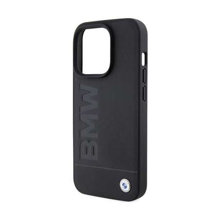 BMW Leather Hot Stamp MagSafe - iPhone 15 Pro Max Case (Black)