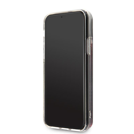 Guess Liquid Glitter Hearts - pouzdro pro iPhone 11 Pro (Raspberry)