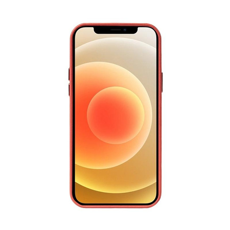 Crong Essential Cover - pouzdro z eko kůže pro iPhone 12 / iPhone 12 Pro (červené)