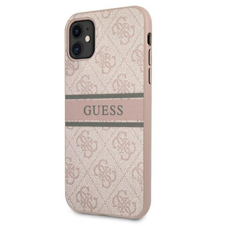 Guess 4G Printed Stripe - Coque pour iPhone 11 (rose)