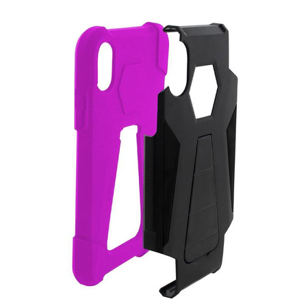 Zizo Dual Layered Hybrid Cover - Gepanzerte iPhone Xs / X Hülle mit Ständer (Pink)