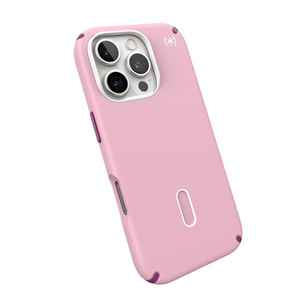 Speck Presidio2 Pro ClickLock & MagSafe - iPhone 16 Pro Case (Wednesday Pink / Boysenberry Purple / White)