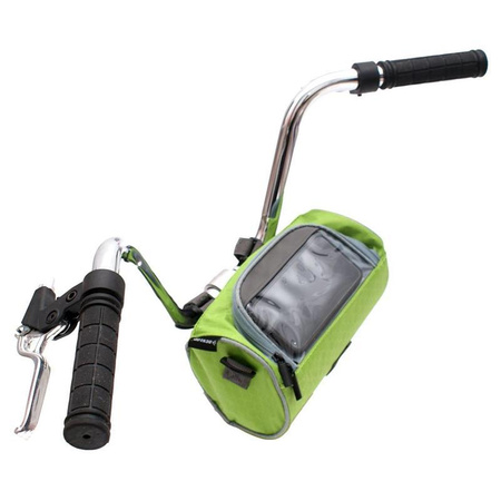 Dunlop - Handlebar bike bag / pannier with smartphone pocket (green)