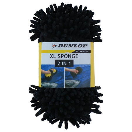 Dunlop - Dwustronna gąbka do mycia samochodu 2w1 z mikrofibry