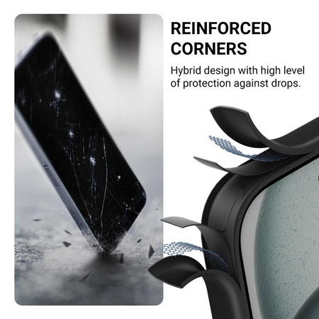 Crong Hybrid Frost MAG Cover - tok MagSafe tokkal iPhone 16 Pro készülékhez (fekete)