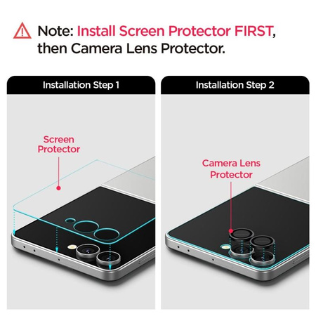 Spigen Optik Pro HD GLAS.TR EZ Fit Camera Protector 2-Pack – Kameraschutzglas für Samsung Galaxy Z Flip 7 (Schwarz)