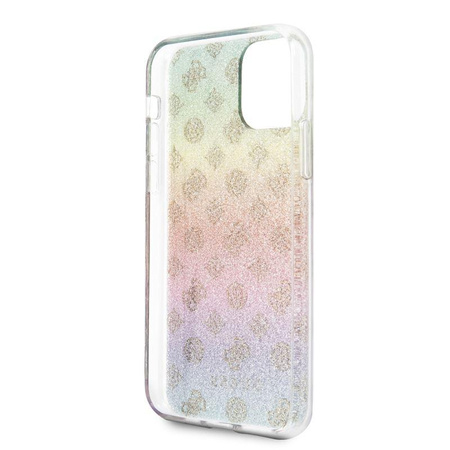 Guess 4G Pfingstrose Galvanisiertes Muster - iPhone 11 Pro Hülle (Regenbogen)