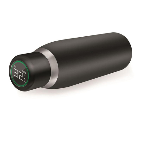 PURO Smart Bottle - Butelka termiczna 500ml INOX z inteligentną nakrętka LED (Black)