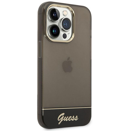 Průsvitné pouzdro Guess - iPhone 14 Pro Max (černé)