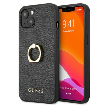 Pouzdro Guess 4G Ring Case - pouzdro pro iPhone 13 mini (šedé)