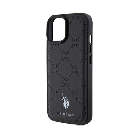 US Polo Assn Yoke Pattern - Coque pour iPhone 15 (noir)