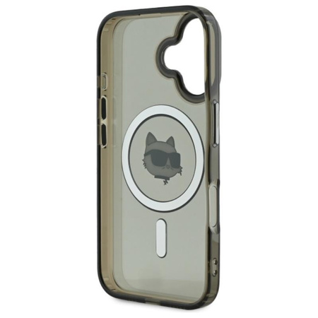 Karl Lagerfeld IML Metall Choupette Head MagSafe - iPhone 16 Plus Tasche (schwarz)