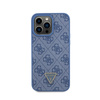 Kožené pouzdro Guess 4G Triangle Strass - iPhone 15 Pro Max (modré)