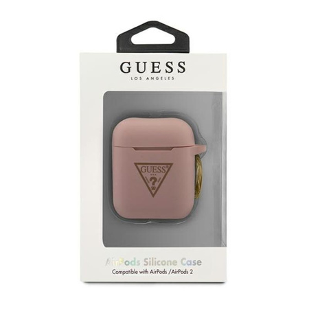 Guess Silicone Triangle Logo - Etui Airpods (różowy)