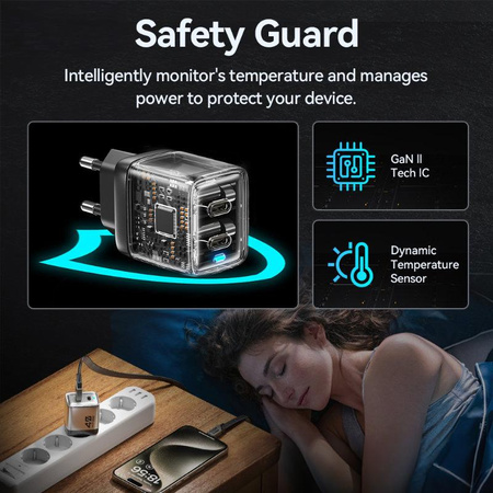 WEKOME WP-U02 Mecha Series - Chargeur de courant 2x USB-C Super Fast Charger GaN 40W (Argent)