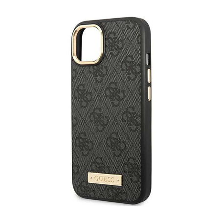 Guess 4G Logo Plate MagSafe - Etui iPhone 14 (czarny)
