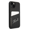 Karl Lagerfeld Signature Logo Cardslot - iPhone 14 Tasche (schwarz)