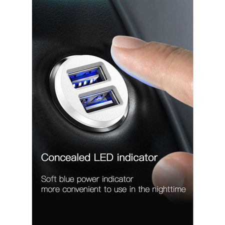 Baseus Grain - Chargeur de voiture 2 x USB, 5 V / 3,1 A (noir)