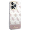 Guess 4G Stripe Script Logo Electroplated Pattern - iPhone 14 Pro Case (pink)