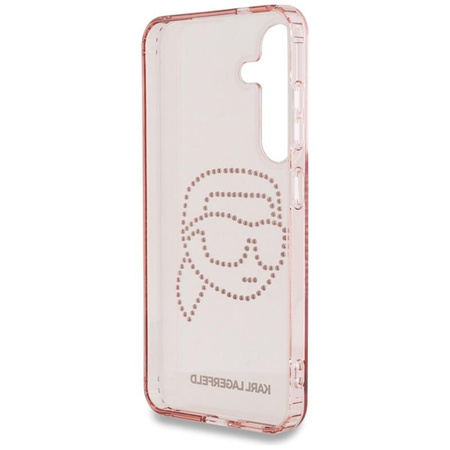 Karl Lagerfeld Rhinestones Karl Head Logo - Etui Samsung Galaxy S25 (różowy)