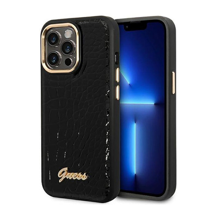 Guess Croco Collection - iPhone 14 Pro Max tok (fekete)