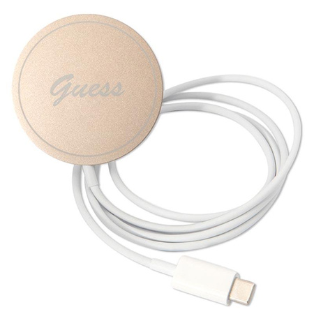 Guess Bundle Pack MagSafe 4G - sada pouzdra pro iPhone 14 Plus + nabíječka MagSafe (černá/zlatá)