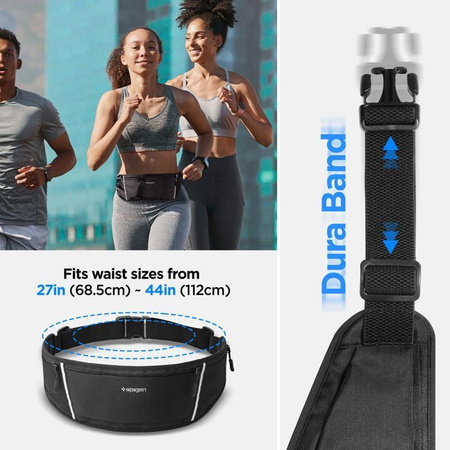 Spigen A710 Dynamic Shield Waist Bag - Sac de sport / sacoche pour smartphone jusqu'à 6,9" (Noir)