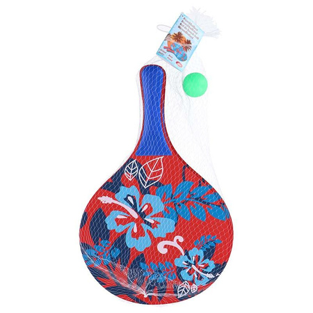 Beach rackets 2 pcs and ball (blue / red)