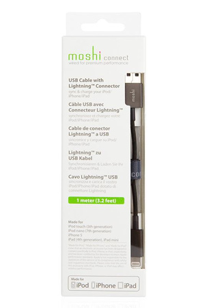 Připojovací kabel Moshi Apple USB s konektorem Lightning MFi (Grafitová)