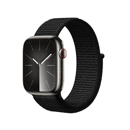 Crong Nylon Reflex - Sport szíj Apple Watch 38/40/41 mm-es órához (fekete)