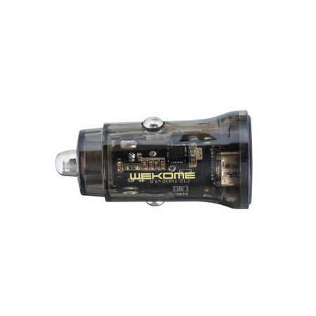 WEKOME WP-C40 Vanguard Serie - Autoladegerät 2 x USB Schnellladung 15W (Schwarz / Transparent)