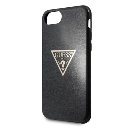 Guess Solid Glitter Triangle - Coque iPhone 8 / 7 (Noir)