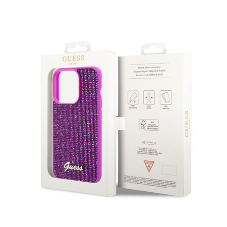 Guess Disco Metal Script - iPhone 15 Pro Case (fuchsia)