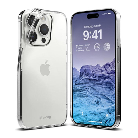 Crong Crystal Slim Cover - iPhone 15 Pro Hülle (Transparent)