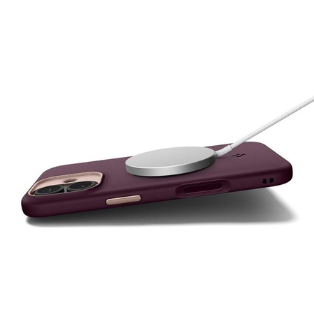 ETUI DO IPHONE 17 do MAGSAFE SPIGEN NANO ORYGINALNE BURGUNDOWE ELEGANCKIE