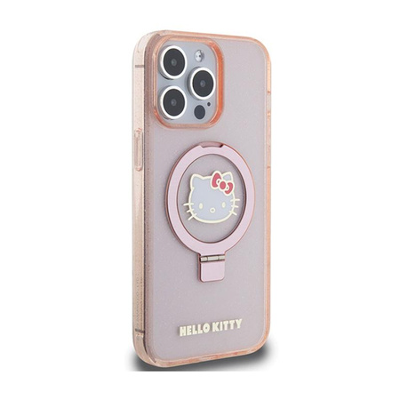 Hello Kitty Ring Stand Glitter Electrop Logo MagSafe - iPhone 15 Pro Max Case (pink)