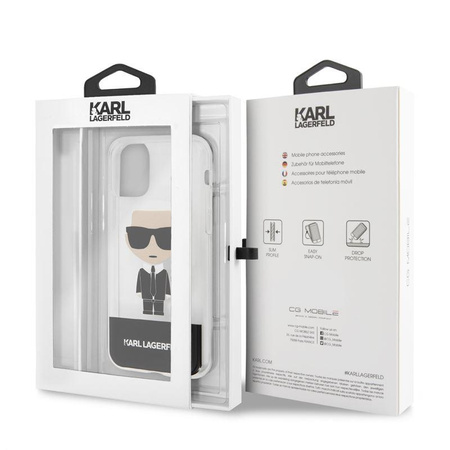 Karl Lagerfeld Iconic Karl - Coque pour iPhone 11 Pro (Transparent)