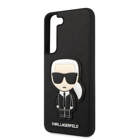 Karl Lagerfeld Saffiano Ikonik Patch - pouzdro pro Samsung Galaxy S22 (černé)