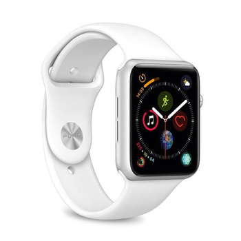 PURO ICON - Bracelet sport élastique pour Apple Watch 42/44/45 mm (S/M & M/L) (blanc)