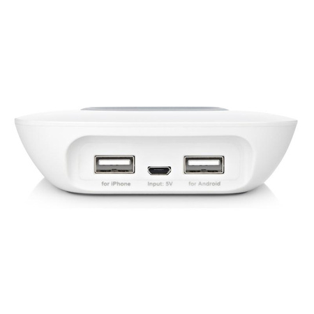 Budi - Drahtloses Qi-Ladegerät und + USB-Anschlüsse (Weiß)