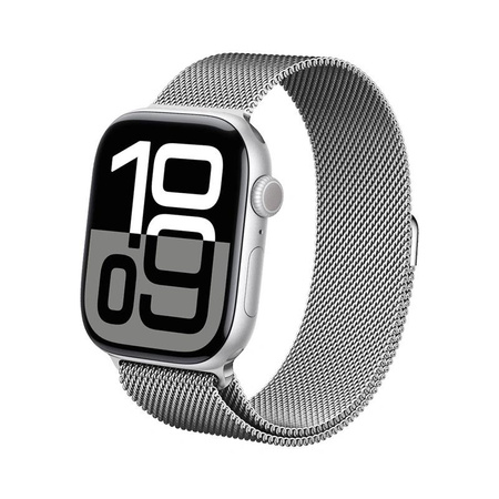 Crong Milano Steel - Bracelet en acier inoxydable pour Apple Watch 44/45/46/49 mm (argent)