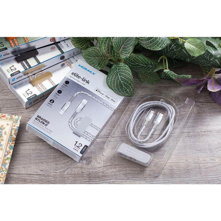 Momax Elite link - Câble USB-C (Power Delivery Fast Charging 3A) vers Lightning MFi 1,2 m (Argent)