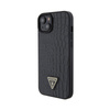 Guess Kroko-Dreieck Metall-Logo - iPhone 15 Tasche (schwarz)