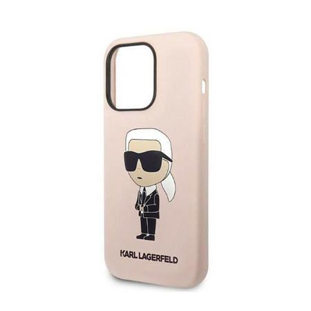 Karl Lagerfeld Silicone NFT Ikonik - pouzdro pro iPhone 14 Pro (růžové)