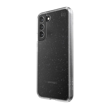 Speck Presidio Perfect-Clear with Glitter - Etui Samsung Galaxy S22+ z powłoką antybakteryjną MICROBAN (Clear/Platinum Glitter)