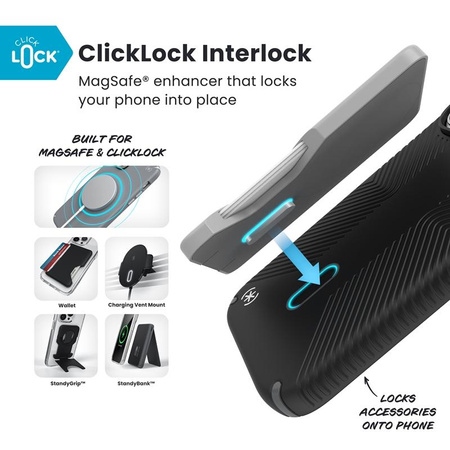 Speck Presidio2 Grip ClickLock & MagSafe - iPhone 17 Pro Case (Black / Slate Grey / White)
